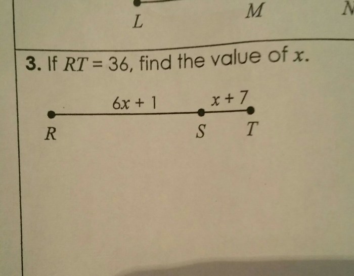 If rt 36 find the value of x