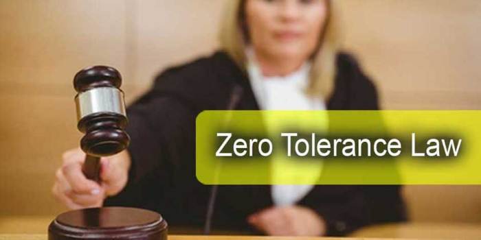 Florida's zero tolerance law is implemented administratively.